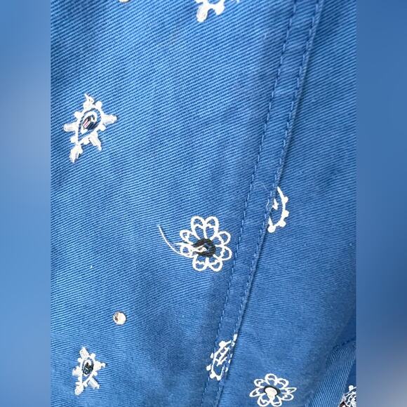 Vintage quacker factory blue bandana print jacket light coat beaded quirky weird - Picture 5 of 10